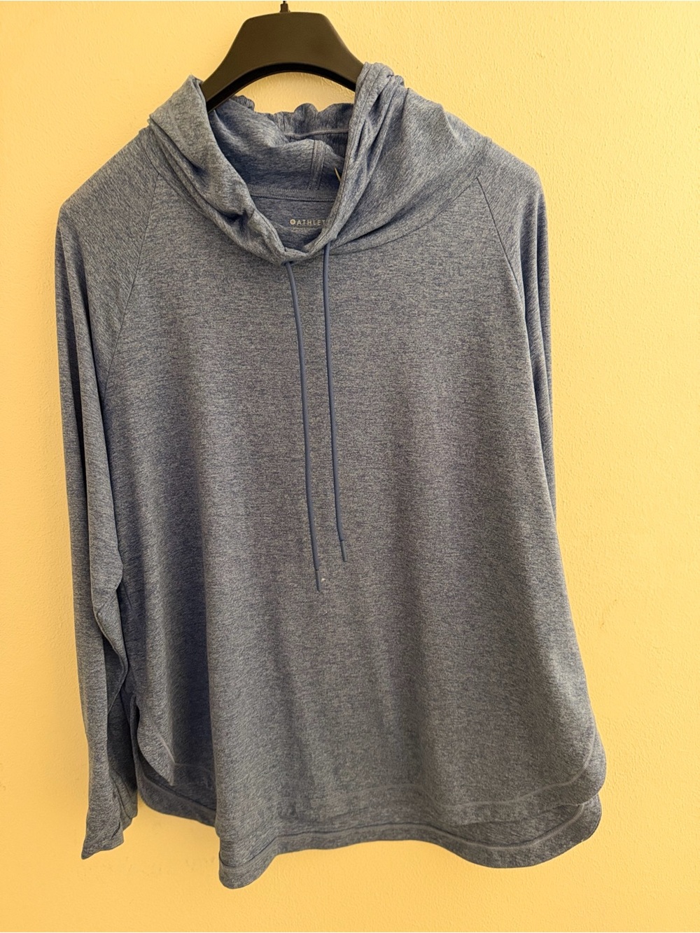 Athleta Heather Slate Blue Lightweight Hooded Pullover